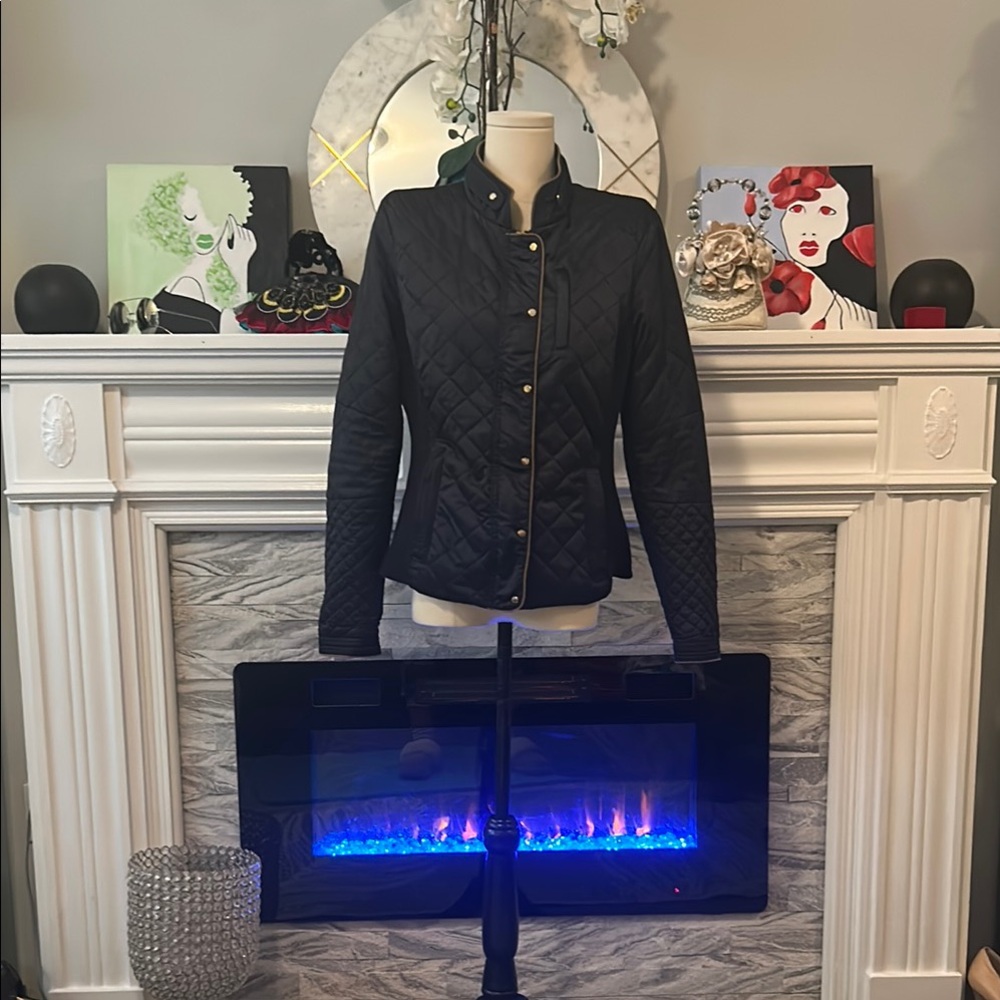 Apanage Women's Quilted Black Jacket